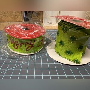 Bundle of 3 rolls of holiday ribbon. More than 50 yards of ribbon!